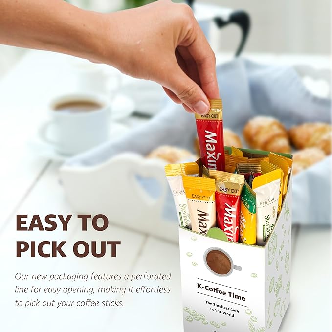 CUTIE MANGO Maxim & Stevia Variety 20 Sticks Premium Korean Instant Coffee Sampler White Mocha