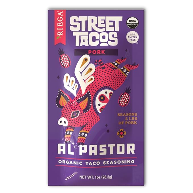 Riega Organic Al Pastor Street Taco Seasoning – Traditional Mexican Pork Taco Spice Mix for