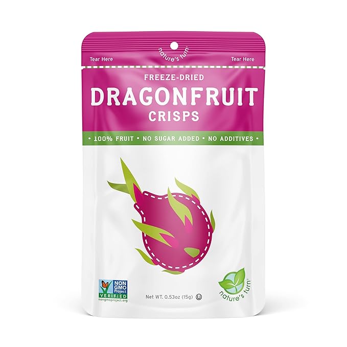 Nature’s Turn Freeze-Dried Dragon Fruit Crisps – Healthy, Gluten-Free, Crispy & Delicious