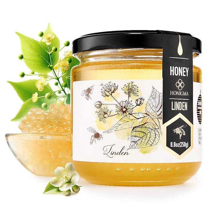 HONIGMA® Raw Linden Honey | Exquisite Taste | 100% Pure | Unpasteurized | Unfiltered | Partially