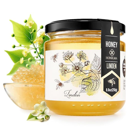 HONIGMA® Raw Linden Honey | Exquisite Taste | 100% Pure | Unpasteurized | Unfiltered | Partially