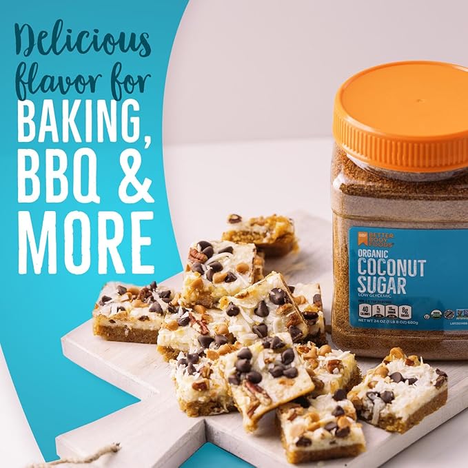 BetterBody Foods Organic Coconut Sugar, Gluten-Free, Non-GMO, Low Glycemic Sugar Substitute, 1.5