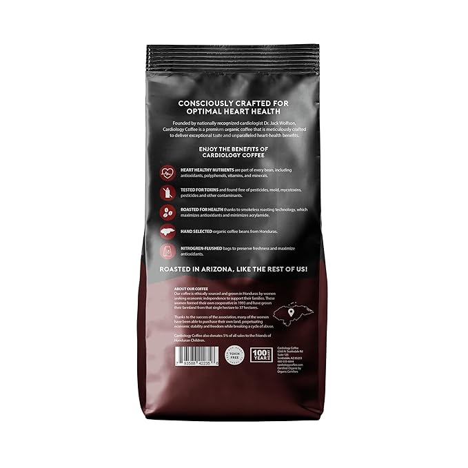Cardiology Coffee ??Whole Bean Coffee ??USDA Certified Mold-Free 12oz Premium Dark Roast Coffee
