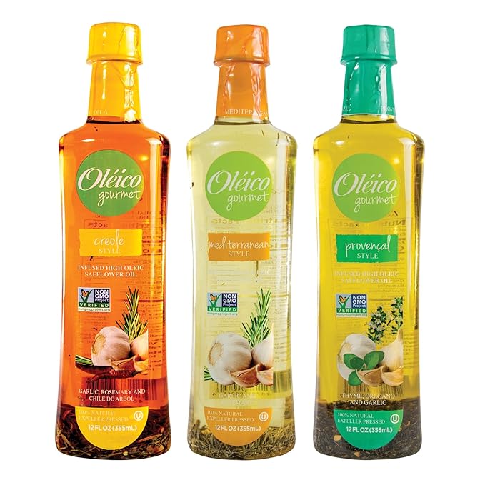 Ol챕ico Gourmet - Infused High Oleic Safflower Oil Assorted Style 12 oz (Pack of 3)
