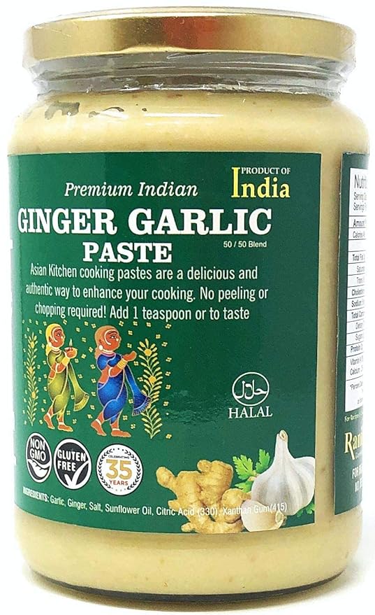 Asian Kitchen Ginger Garlic Cooking Paste 26.5oz (750g) Glass Jar ~ Vegan | Gluten Free | NON-GMO |