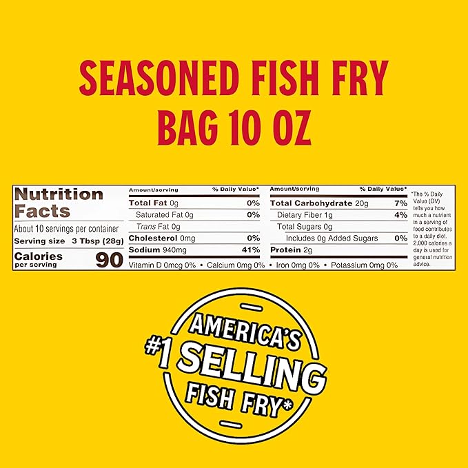 Louisiana Fish Fry - Seasoned Fish Fry Mix 10 Ounce (Pack of 1) Season All Your Fish, Shrimp, or