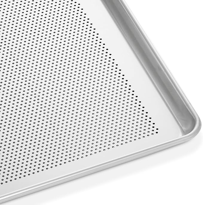 GRIDMANN 13" x 18" Commercial Grade Perforated Aluminum Baking Sheet Pan, Half Size Baking Tray - 6