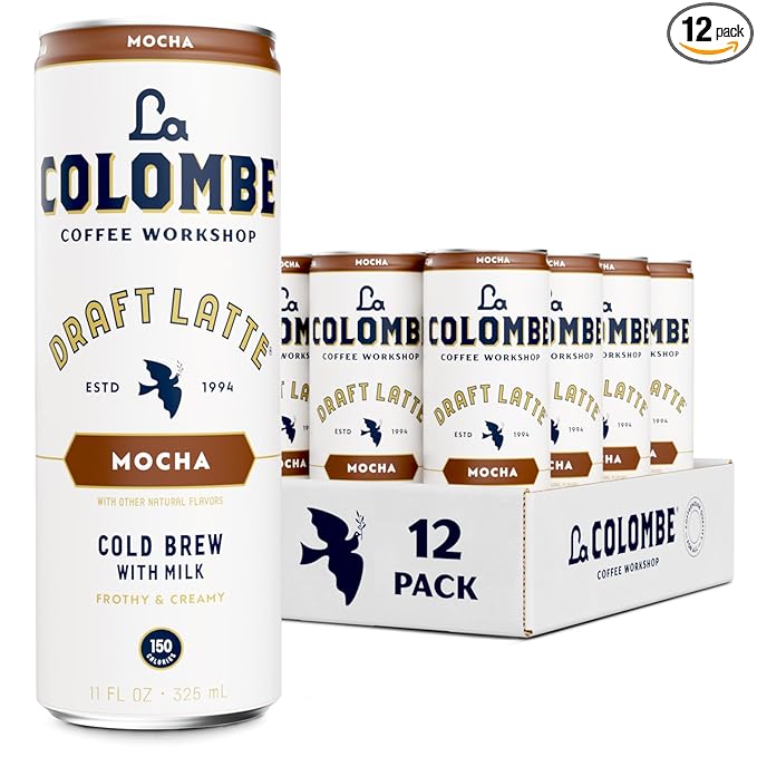 La Colombe Coffee, Mocha Draft Latte, 11 fl oz Cans (Pack of 12), Coffeehouse Quality Cold Brew
