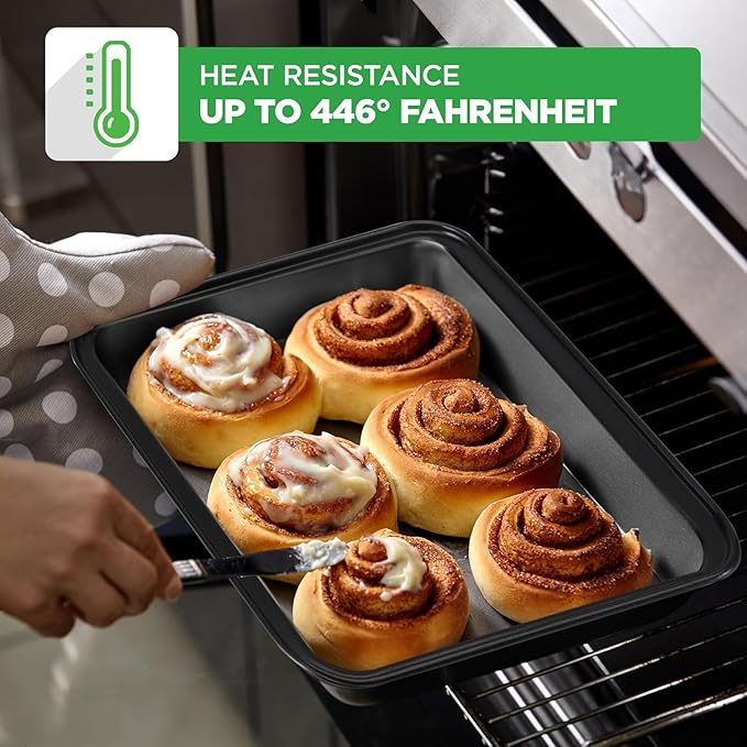 NutriChef 10-Piece Non-Stick Baking Set – Heavy-Duty Carbon Steel Bakeware Set w/ Cookie Sheets