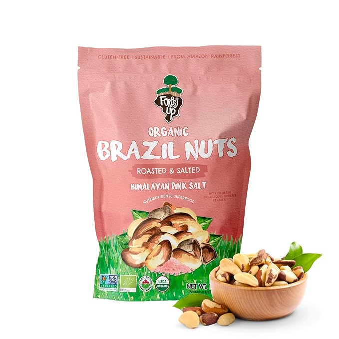 FLORESTA EM PÉ - The True Organic Premium Brazil Nuts (7oz) Roasted & Himalayan Salt | Kosher |