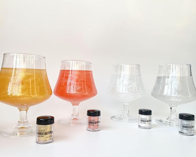 Edible Glitter for Drinks Cakes Christmas Set - Colaele 4 Colors Shimmering Luster Dust Disco
