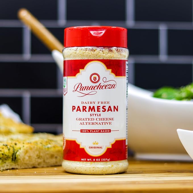 Panacheeza Plant Based Grated Parmesan Style Original - Vegan, with Bold Flavor for Pastas, Pizzas