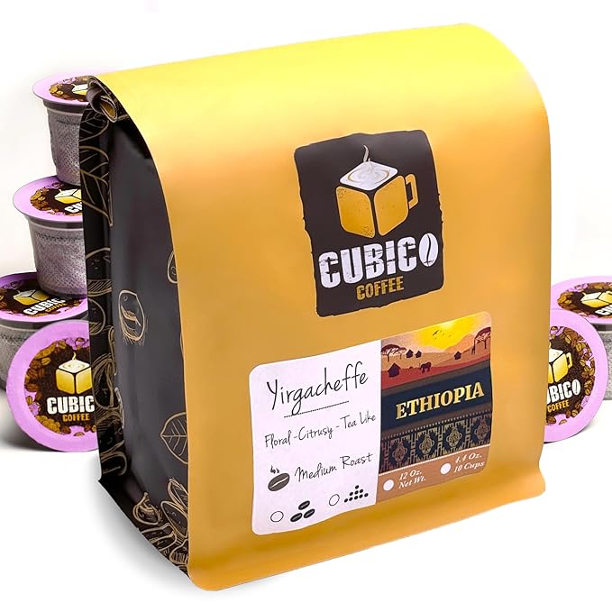 Ethiopian Yirgacheffe Coffee, Single Serve Coffee Pods, Premium Ethiopia Yirgacheffe Single Origin