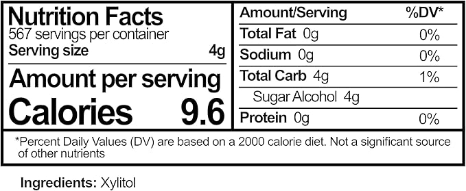 Epic 100% Xylitol Sweetener - 5 Pound Zipper Pouch of Xylitol Sugar Substitute for Baking & Cooking