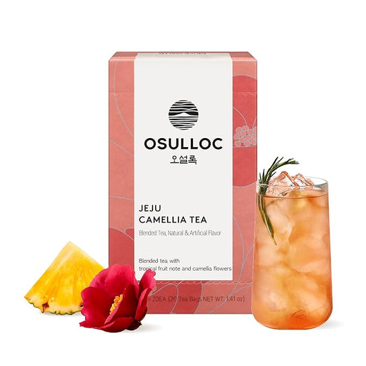 OSULLOC Camellia Flower Tea (Tropical fruity flavors), Fruit tea Blend, Premium Teabags from Jeju