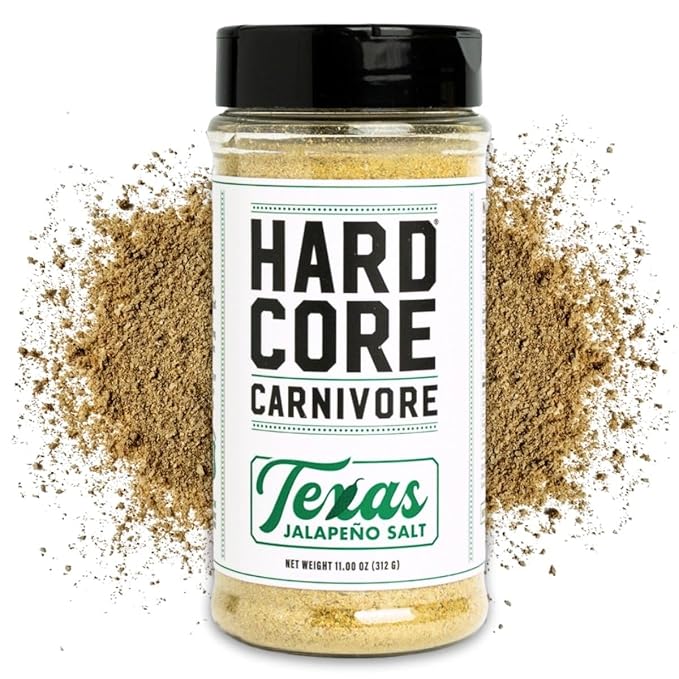 Hardcore Carnivore Texas Jalapeño Salt: Spicy All -Purpose Seasoning Blend (11 oz Shaker)