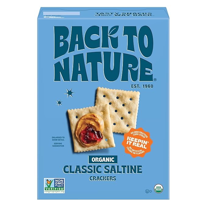 Back to Nature - Organic Saltine Crackers - Real Ingredients like Wheat Flour & Sea Salt - Non-GMO