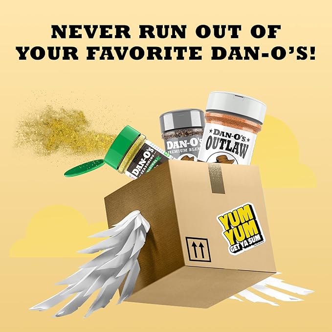 Dan-O's Outlaws Butter Dust Seasoning, 6.9 oz Bottle, Buttery All Purpose Seasoning for Chicken