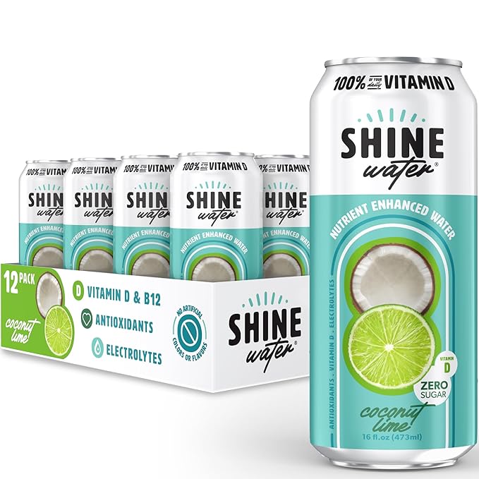 ShineWater Vitamin D Hydration Electrolyte Drink - Flavored water with electrolytes, Sugar-Free