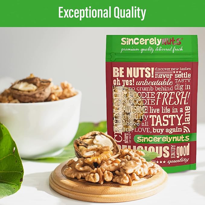 Sincerely Nuts Raw Shelled Walnuts (3lb bag) | No Shell Walnut Halves and Pieces | Easy to Eat &
