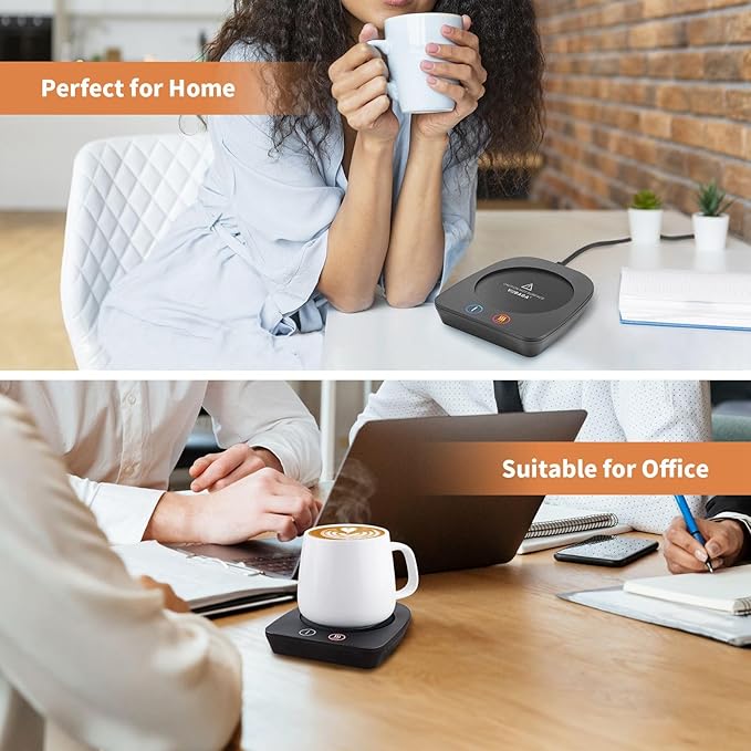 VOBAGA Mug Warmer& Coffee Mug Warmer for Office Desk Use, Candle Warmer with Three Temperature