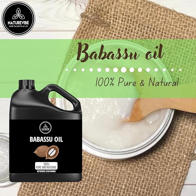 Naturevibe Botanicals Babassu Oil 32 Ounces | 100% Pure and Natural | Great for Skin Care and Hair