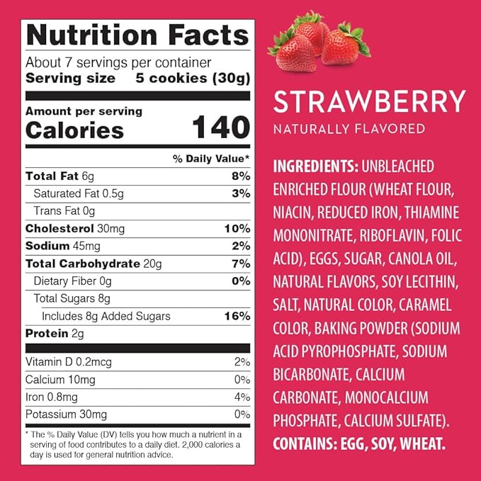 Reko Pizzelle Authentic Italian Style Waffle Cookie, Strawberry, 7 Ounce (Pack of 12)