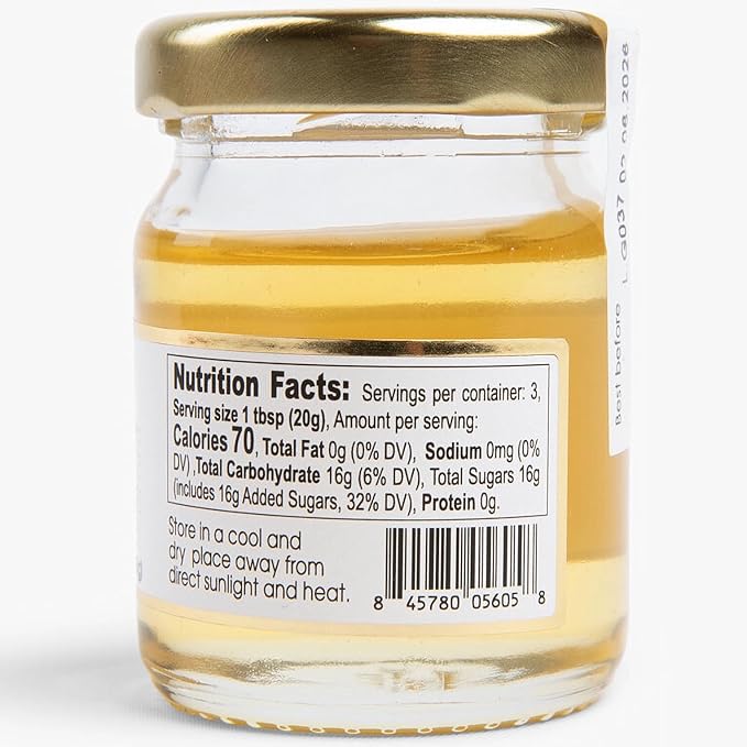 Urbani Truffles Infused White Truffle Honey 2.11 oz - Italian Gourmet Flavored Honey Infused with
