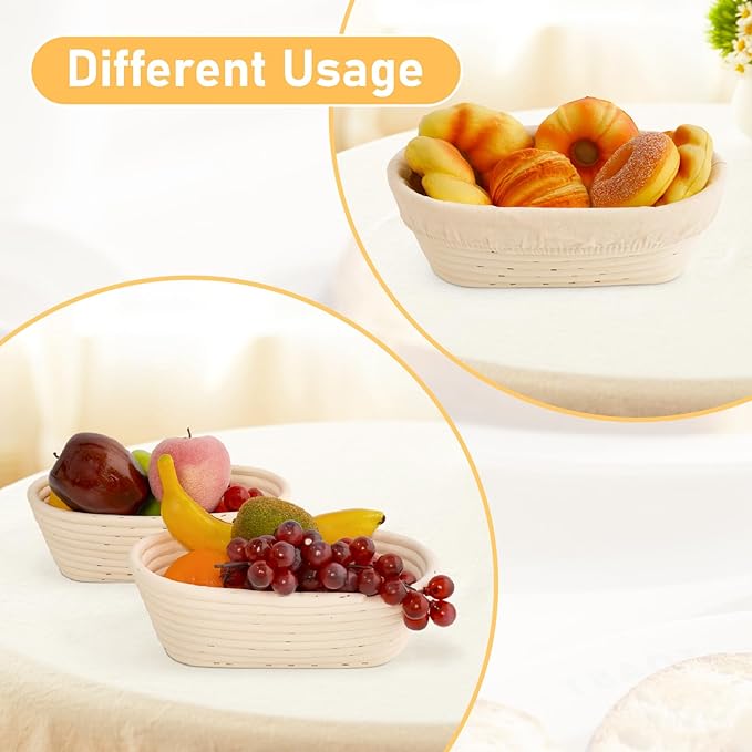 Nisorpa 10 Sets Banneton Bread Proofing Basket Sourdough Proofing Baskets Bread Baking Bowl Kit
