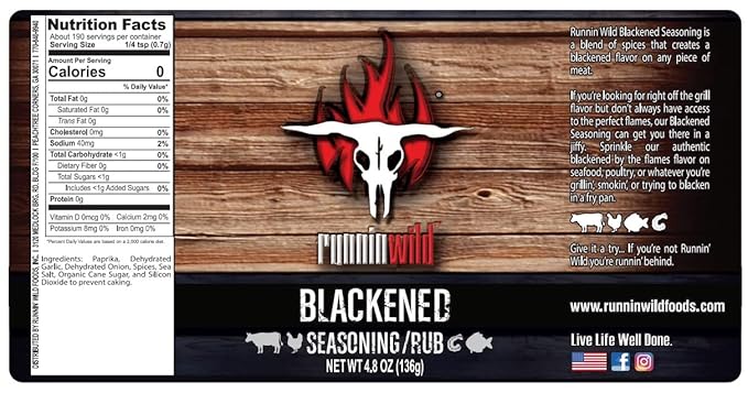 Runnin??Wild Signature Blackened Seasoning ??Irresistible Cajun Spice Blend for Chicken, Salmon