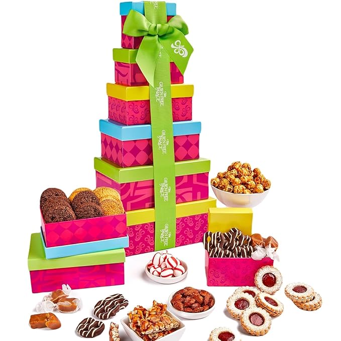Gluten Free Palace Gift Basket Tower ??Mother?셲 Day Treats ??6-Tier Festive Gluten Free Cookies