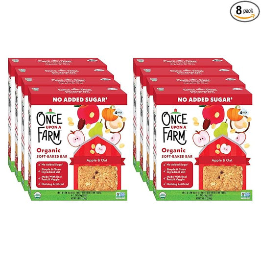 Once Upon A Farm Soft-Baked Bars, Apple & Oat, Kosher, USDA Certified Organic, Non-GMO, 4 Count