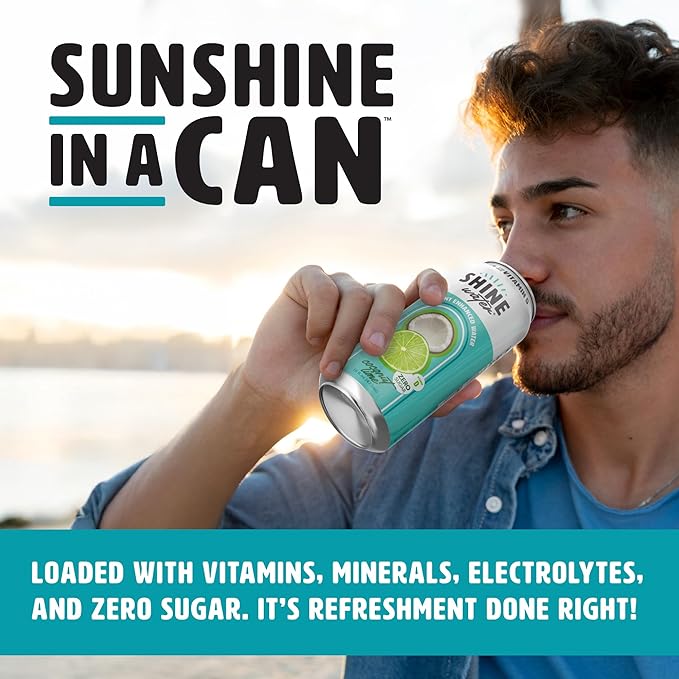 ShineWater Vitamin D Hydration Electrolyte Drink - Flavored water with electrolytes, Sugar-Free