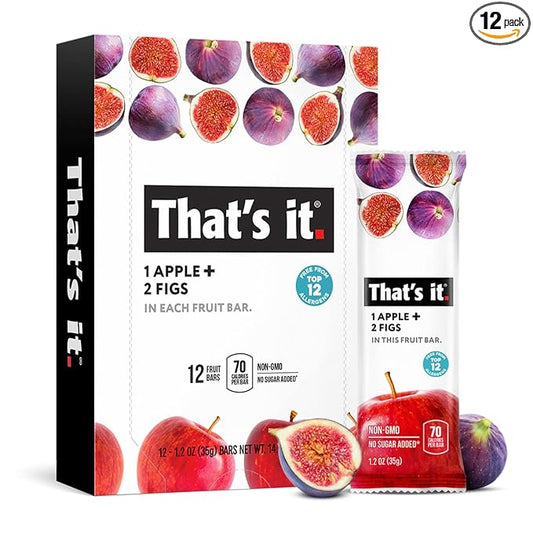 That's it. Apple + Fig Fruit Bars 100% All Natural, No Artificial Ingredients or Preservatives
