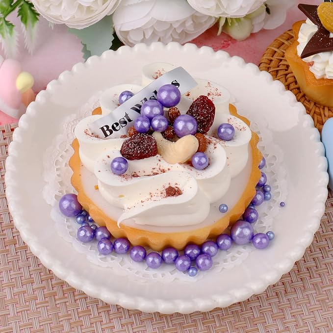 Purple Sprinkles for Cake Decorating, 6 Sizes Mix 4.6 oz Edible Pearl Sugar for Ice Cream Cupcake