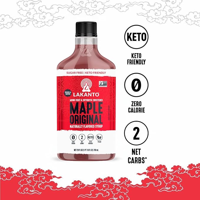Lakanto Sugar Free Maple Syrup - Monk Fruit Sweetener, Keto Diet Friendly, Vegan, 1g Net Carbs