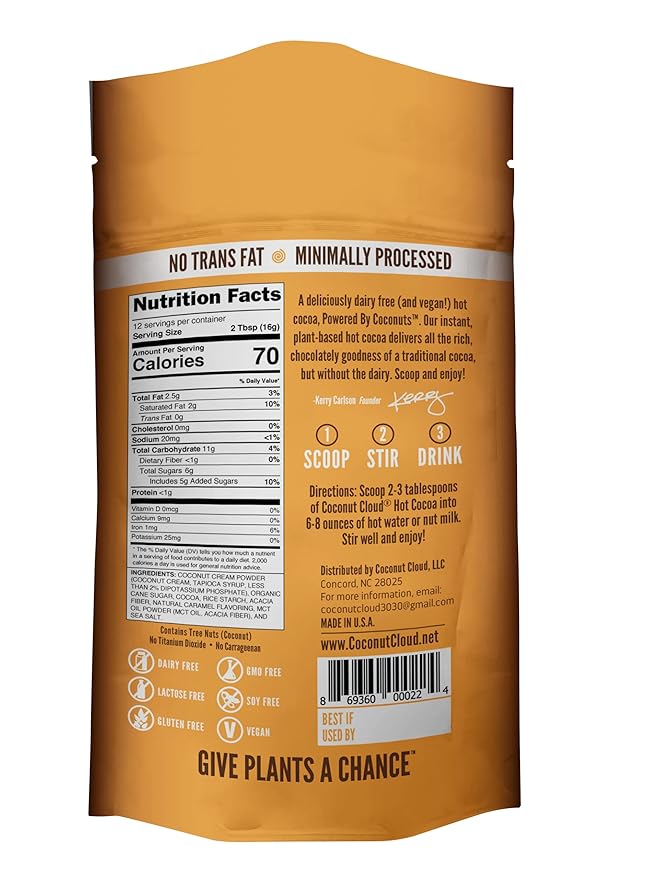 Coconut Cloud Vegan Hot Cocoa, Salted Caramel, 7 oz (198 g)