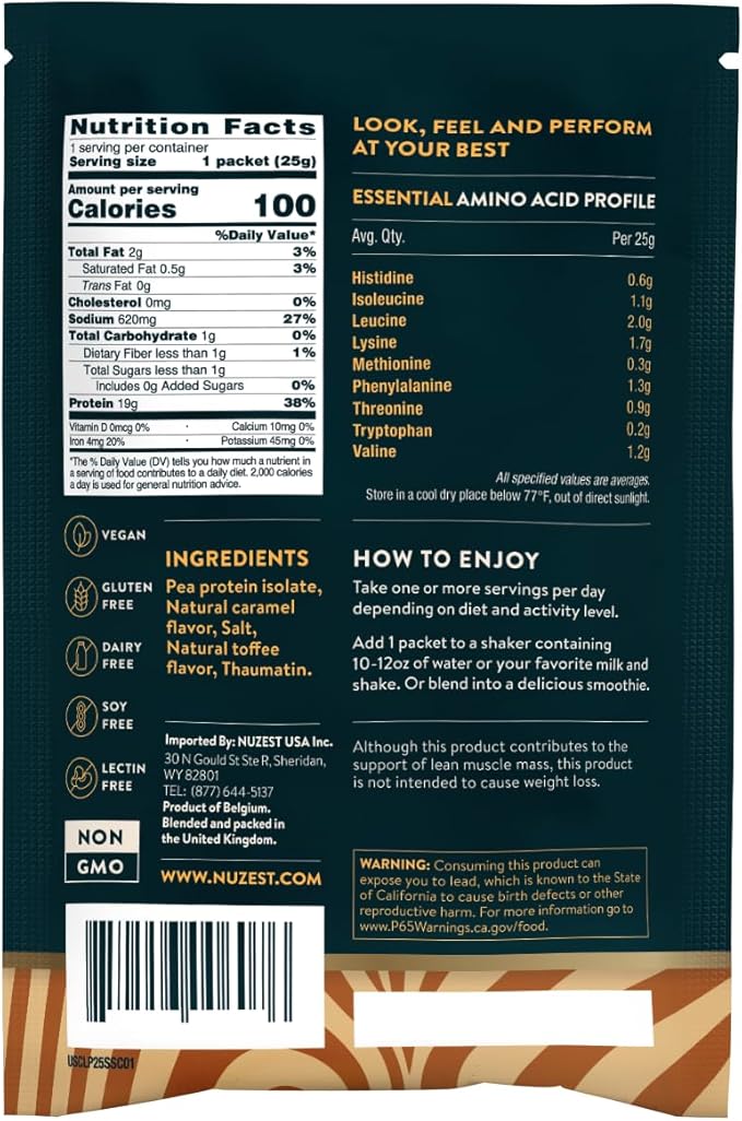 Nuzest - Pea Protein Powder - Clean Lean Protein, Premium Vegan Plant Based Protein Powder, Dairy