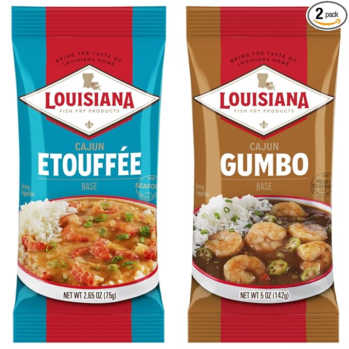 Louisiana Fish Fry Cajun Variety Bundle - Gumbo & Etouffee Bases (Pack of 1 Each) - Just Add Your