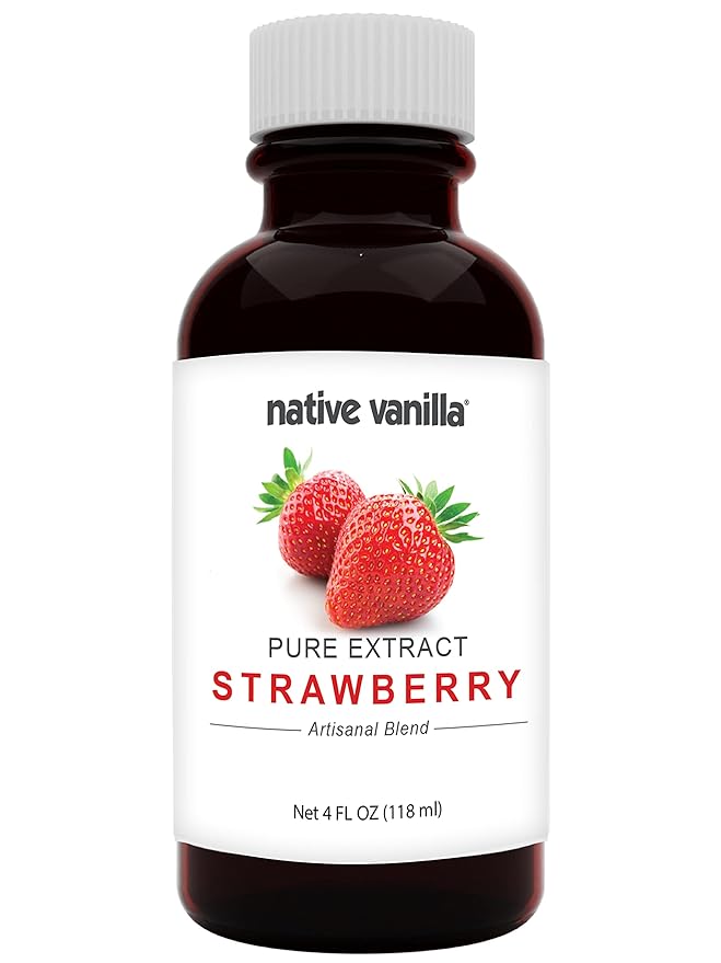 Native Vanilla - Pure Strawberry Extract - 4 Fl Oz - Pure Flavors and Extracts - Perfect for
