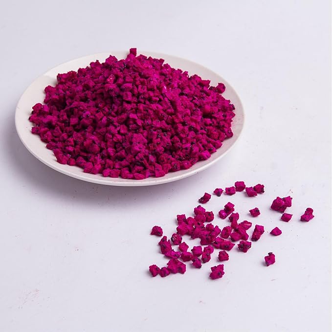 Freeze-Dried Diced Dragon Fruit Snack - 4.23 Oz,Freeze-Dried Pitaya grain (Dragonfruit) dragon