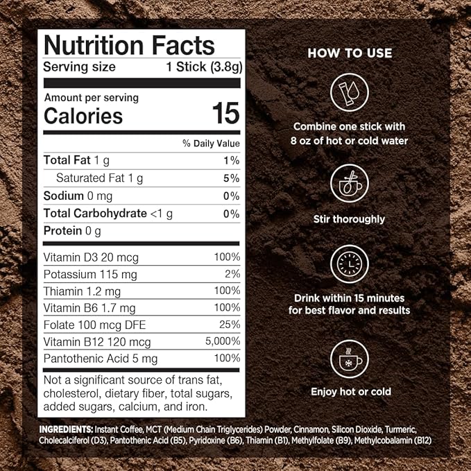 VitaCup Genius Instant Coffee Packets, Increase Energy & Focus, Keto Coffee, Serve Hot or Cold