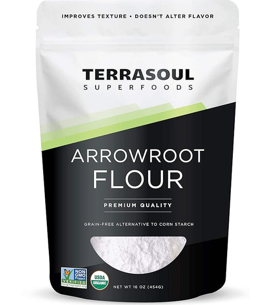 Terrasoul Superfoods Organic Arrowroot Flour, 1 Lb - Gluten-free | Improves Texture for Keto Baking