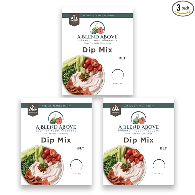A Blend Above BLT Dip Mix, 1 oz, (3 Pack), Gluten-Free, No MSG, All Natural, No Preservatives