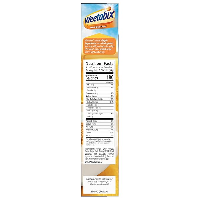 Weetabix Biscuits Whole Grain Cereal, Lightly Sweet Whole Grain Wheat Biscuits, Delicious as Part