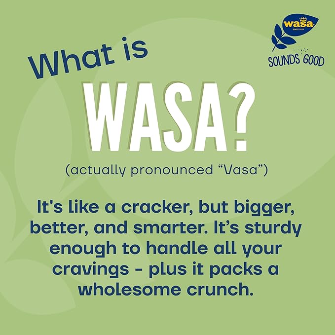 Wasa Sourdough Crispbread, 9.7 oz (Pack of 12), Crackers, Non-GMO Ingredients, Fat Free