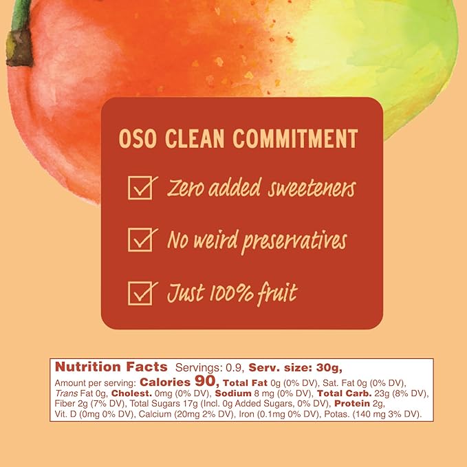 Oso Snacks Dried Mango Bits| 1 Oz Bag - Grab & Go Snack | No Sugar Added | No Preservatives | 100%