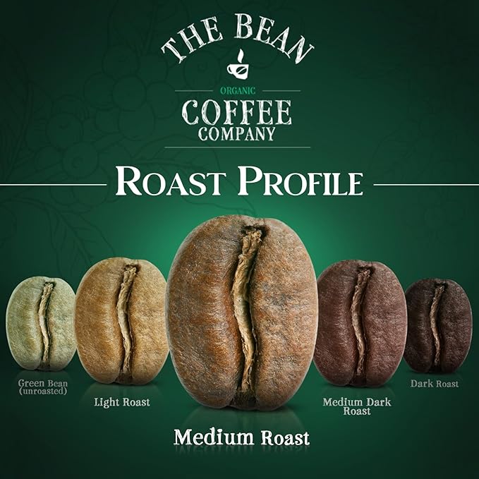 The Bean Organic Coffee Company Egg Nog, Medium Roast, Ground Coffee, 5-Pound Bag, Café molido