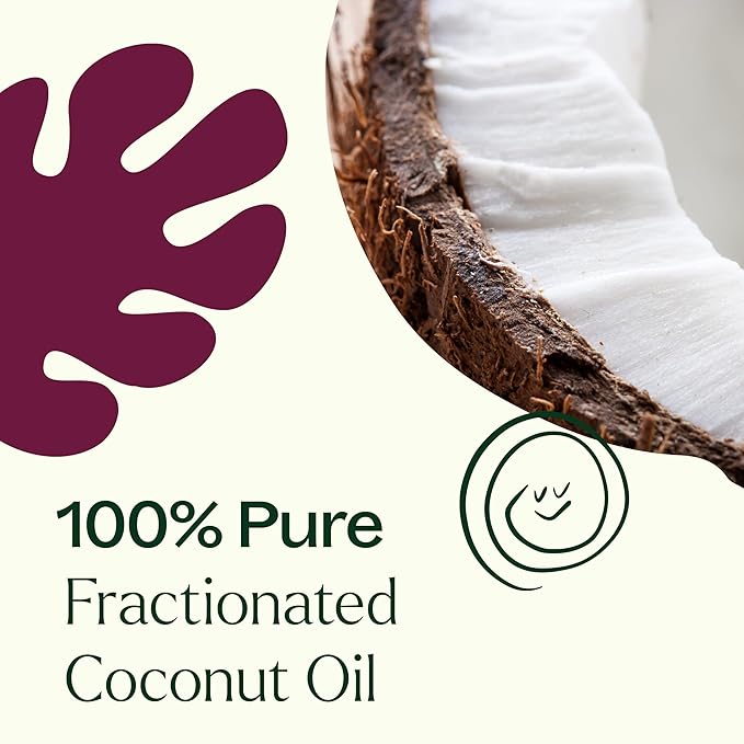 Plant Therapy Essential Oils Organic Fractionated Coconut Oil for Skin, Hair, Body 100% Pure, USDA