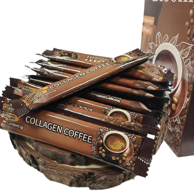 Collagen Coffee, Slim Instant Coffee Packets, Weight Loss, 12 Bags, Raw Materialare Imported from